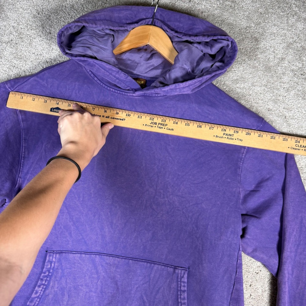 Zero Fatigue Men's M Purple Acid Wash Distressed Hooded Sweatshirt READ - Picture 5 of 14
